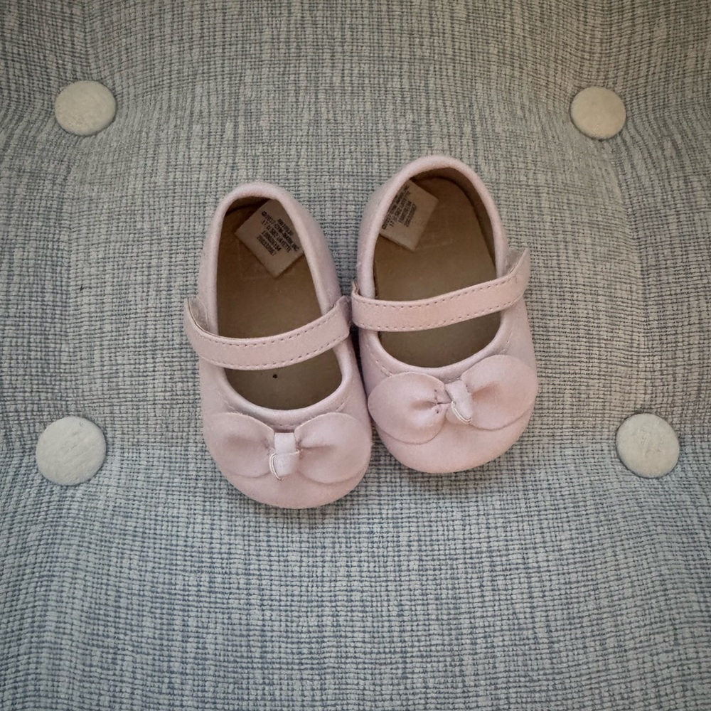 Janie and Jack Pink Baby Shoes with Bow Size 1 New